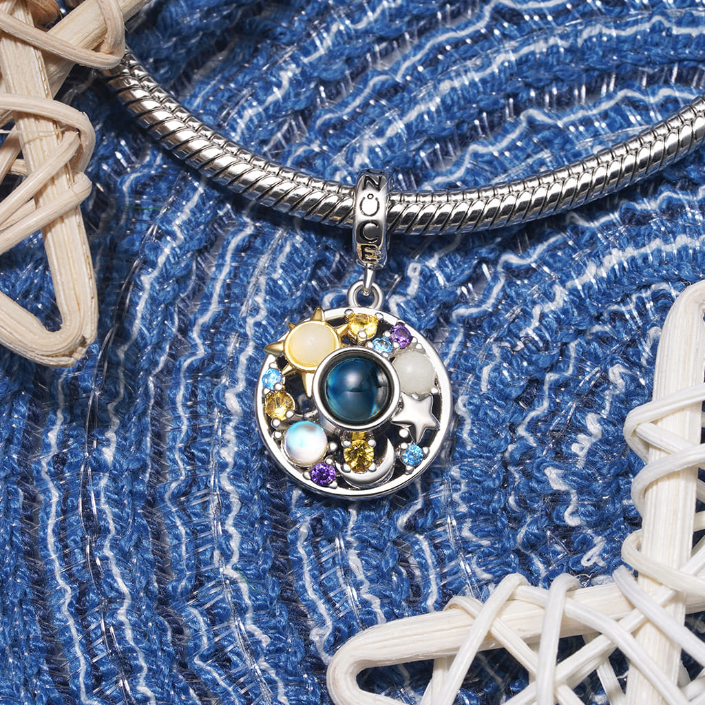 Gnoce Projection Star Moon Glow-in-the-Dark Pendant Dangle Charm_3