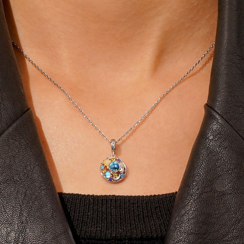 Gnoce Projection Star Moon Glow-in-the-Dark Pendant Dangle Charm_4