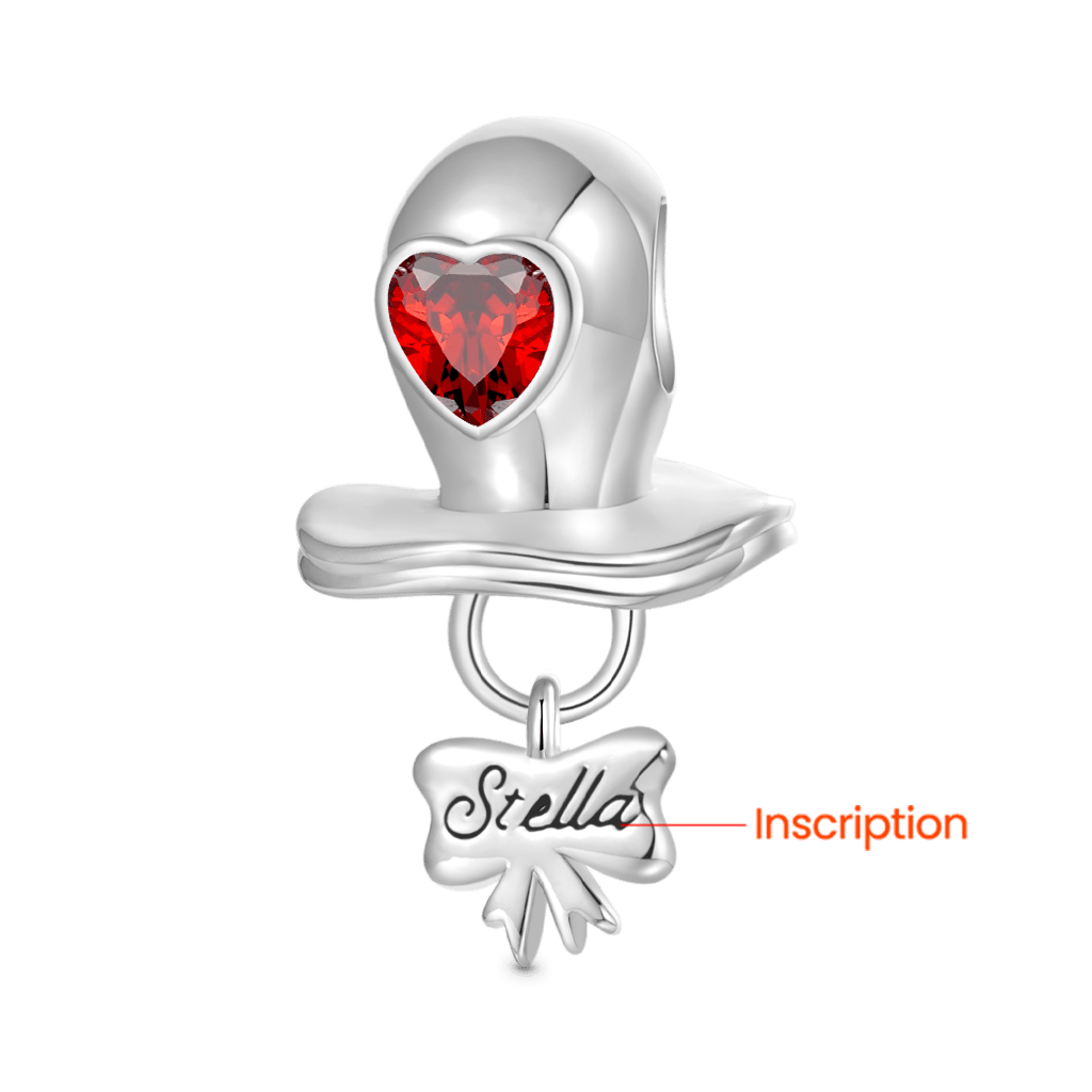 Gnoce Engravable Birthstone Baby Pacifier Charm_2