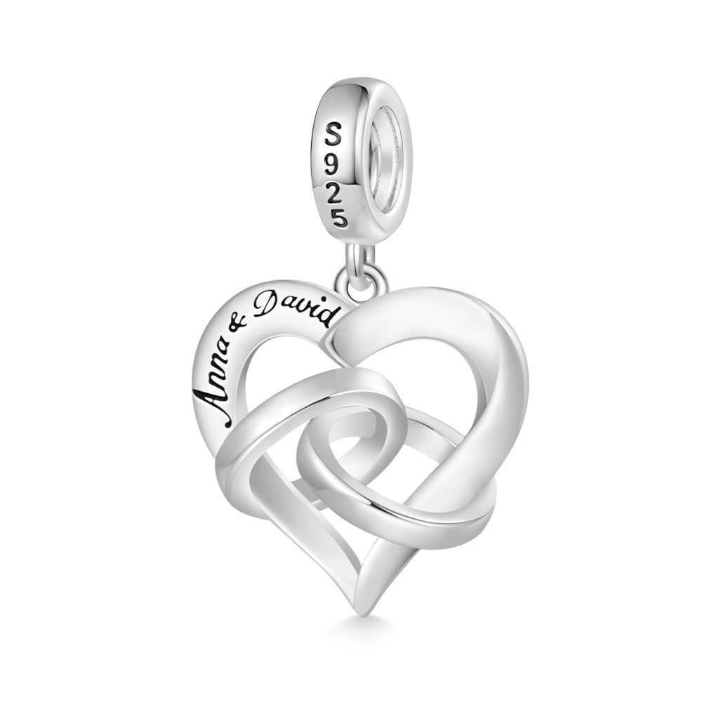 Gnoce Engravable Happy Anniversary Ring Heart Pendant Dangle Charm_2