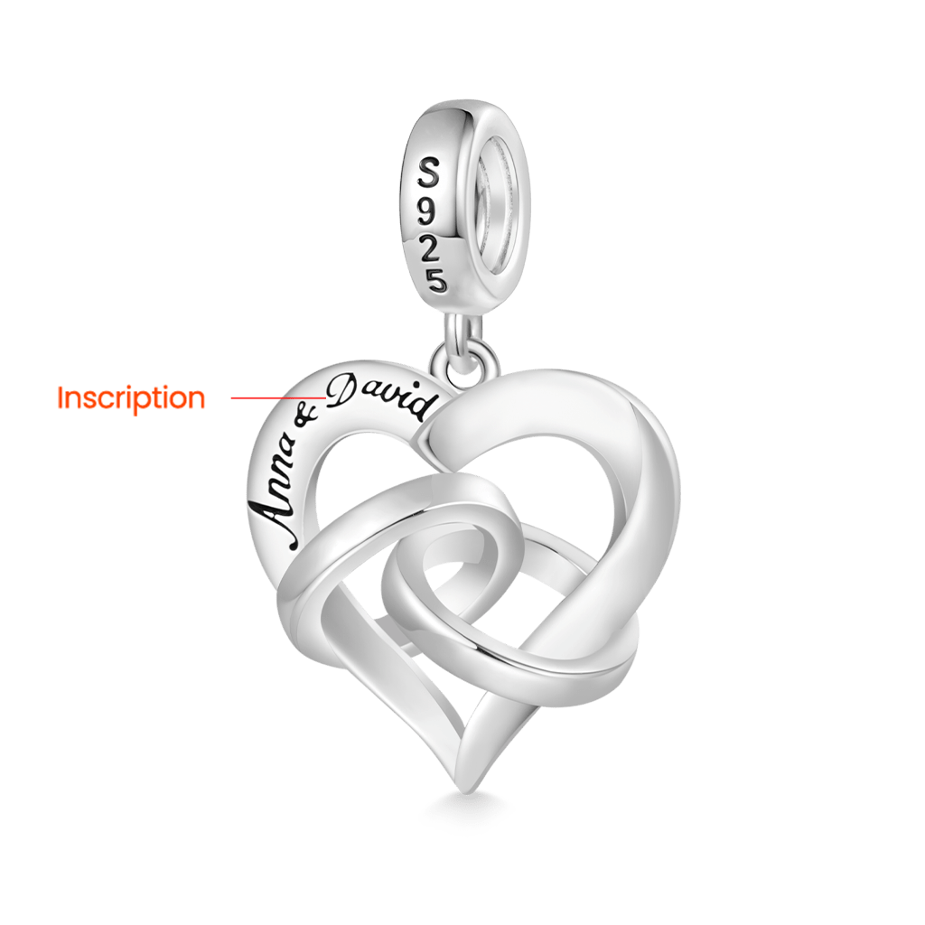 Gnoce Engravable Happy Anniversary Ring Heart Pendant Dangle Charm_3