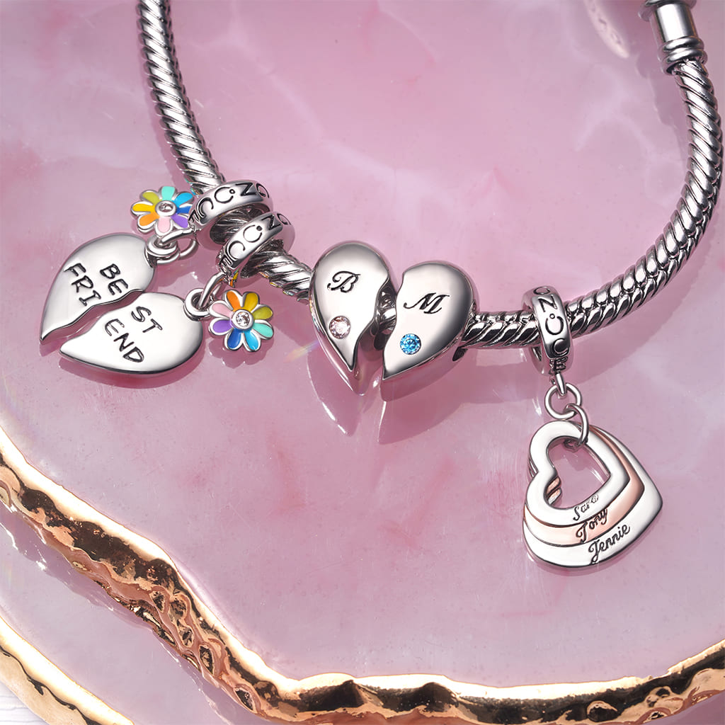 Gnoce Heart Engravable Pendant Dangle Charm_4