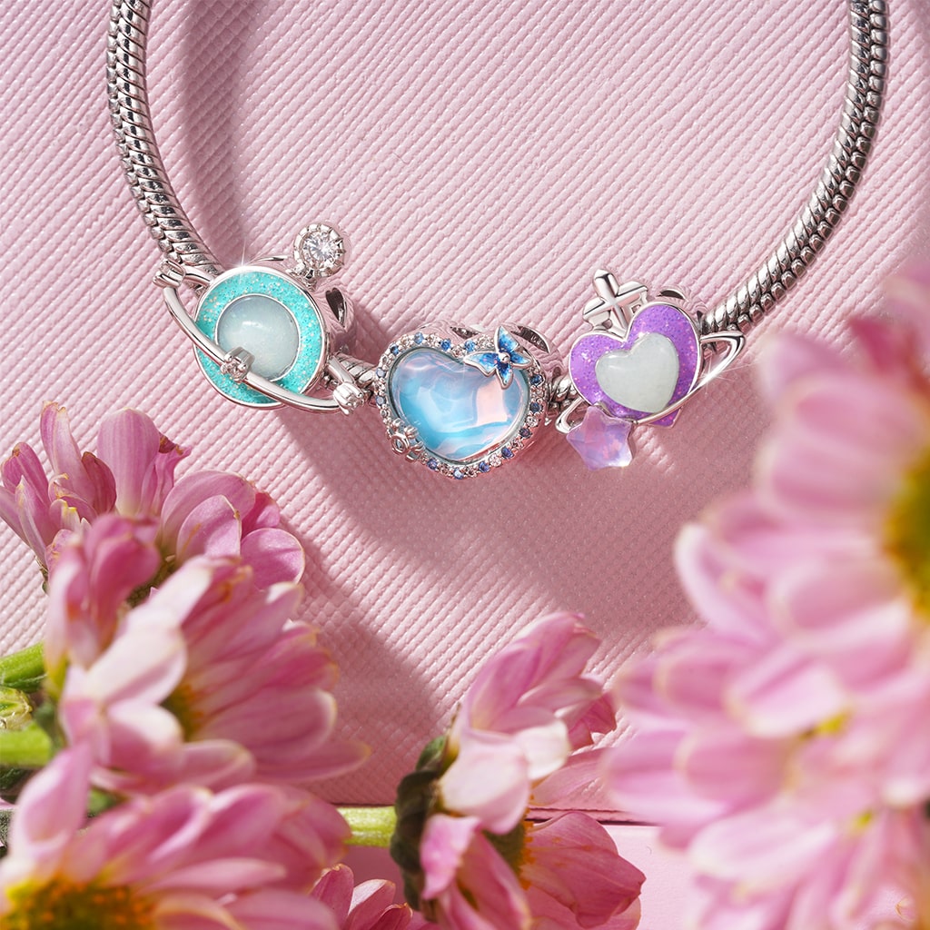 Gnoce Snowflake Water Ripple Love Heart Charm_3