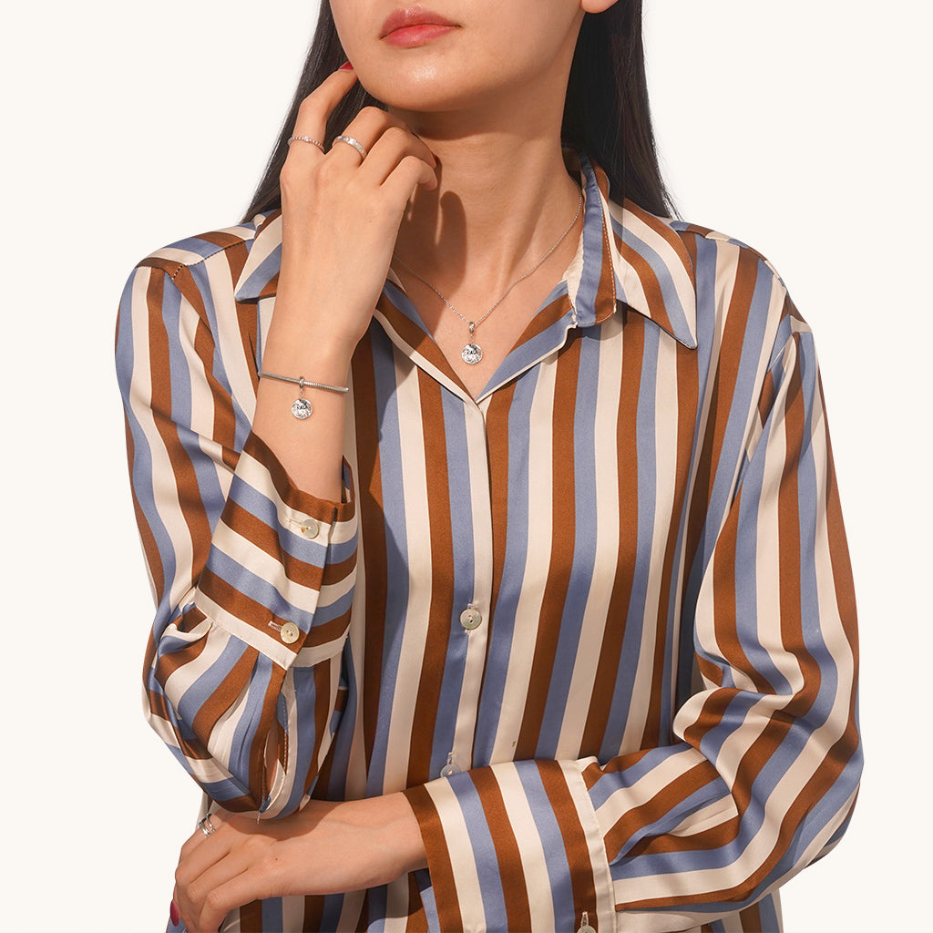 Gnoce Engravable Flowers Disk Pendant Dangle Charm_5