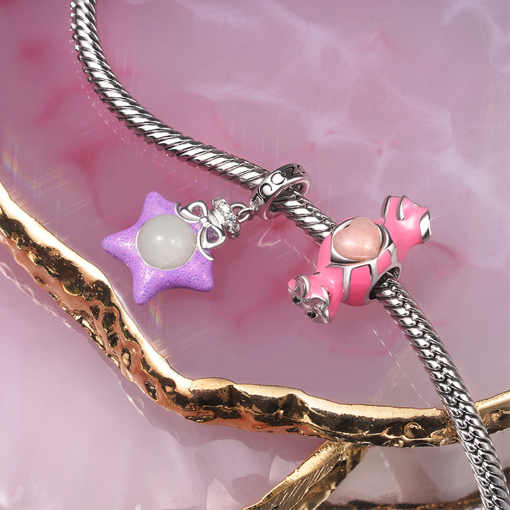 Gnoce Lucky Wish Bottle Star Glow-in-the-Dark Pendant Dangle Charm_4