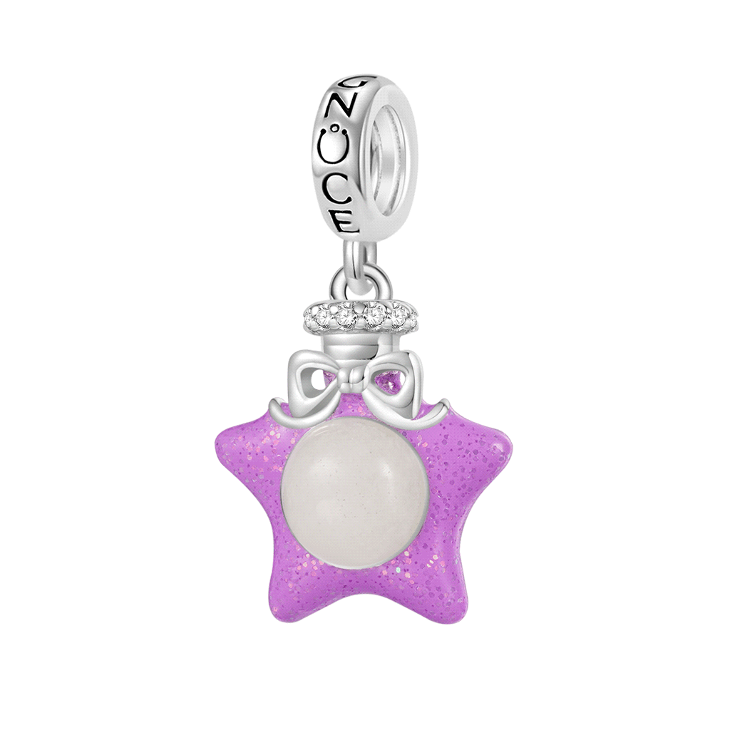 Gnoce Lucky Wish Bottle Star Glow-in-the-Dark Pendant Dangle Charm_1