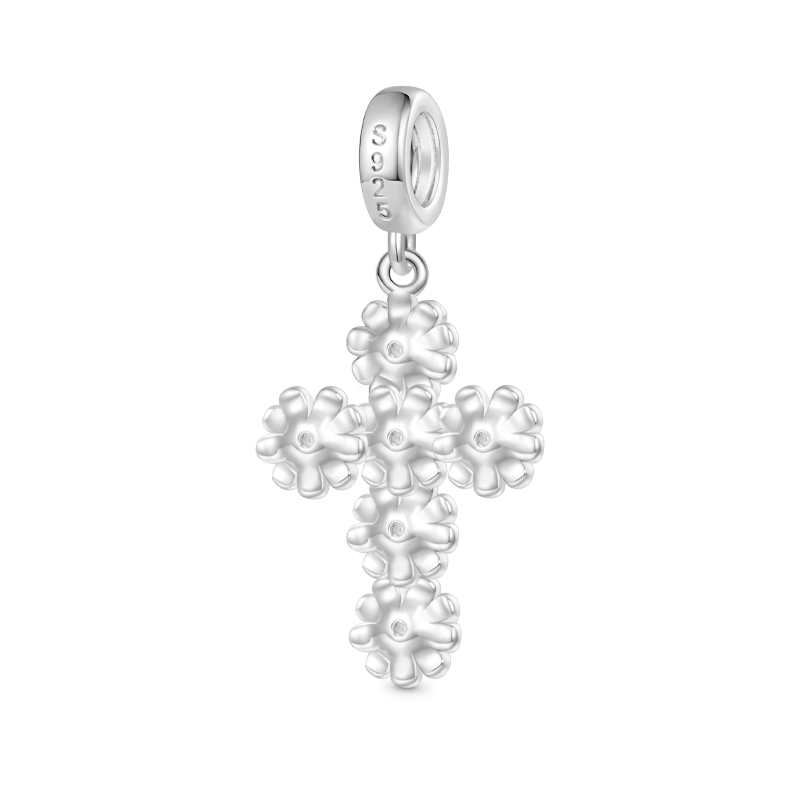 Gnoce Birthstone Daisy Cross Pendant Dangle Charm_2