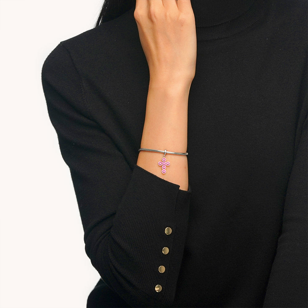 Gnoce Birthstone Daisy Cross Pendant Dangle Charm_5