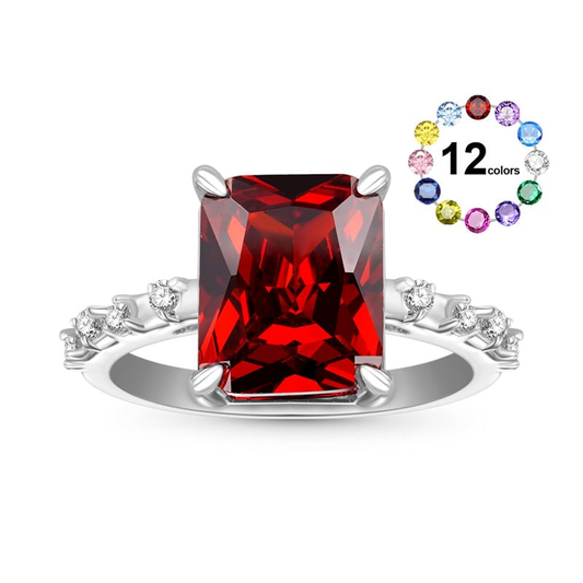 Gnoce Rectangular-Cut Birthstone Ring_1