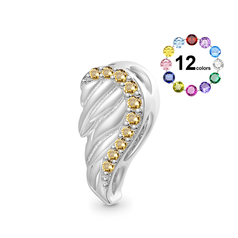 Gnoce Birthstone Angel Wings Personalized Charm_1