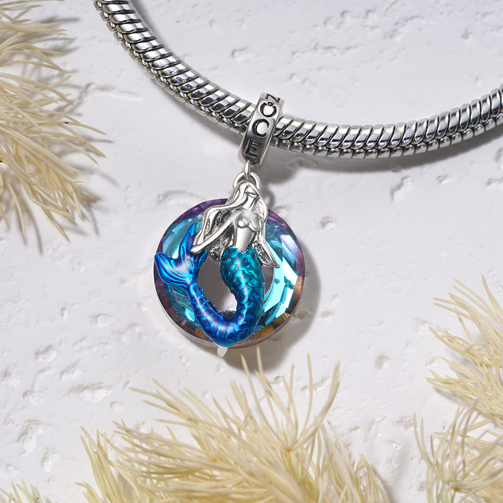 Gnoce Ring of Angels Mermaid Pendant Dangle Charm_3