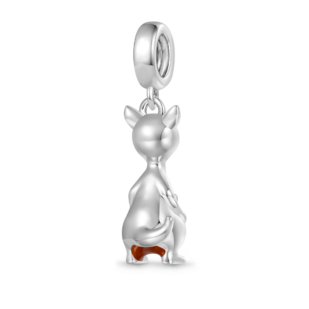 Gnoce Silver Kangaroo Mother Pendant Dangle Charm_2