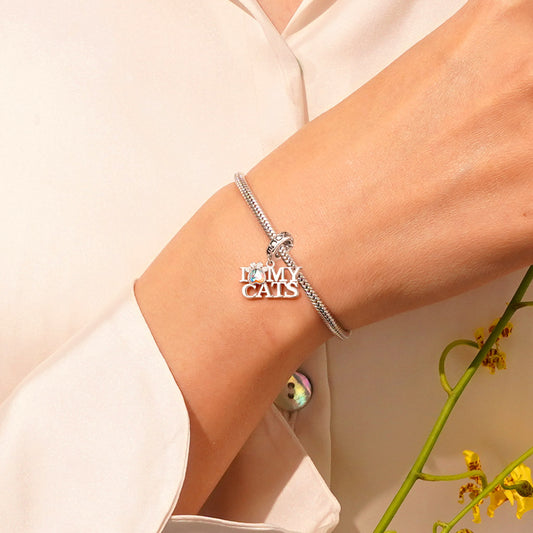 Gnoce "I LOVE MY CATS" Pet Pendant Dangle Charm_6