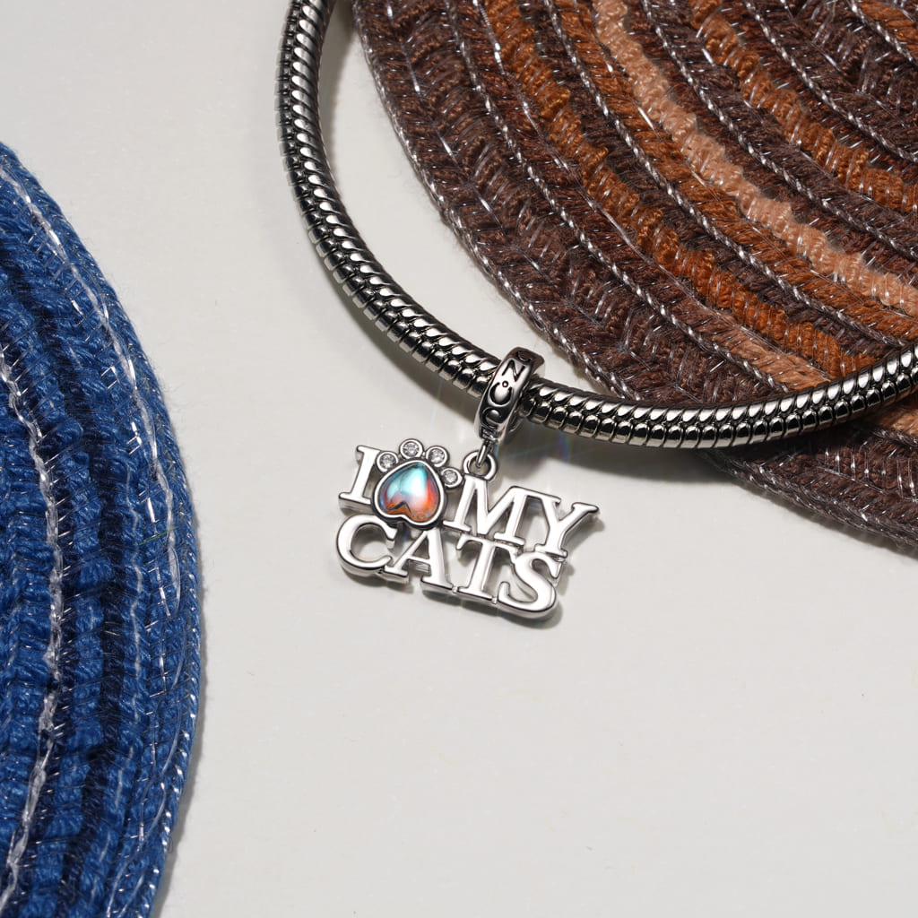 Gnoce "I LOVE MY CATS" Pet Pendant Dangle Charm_3