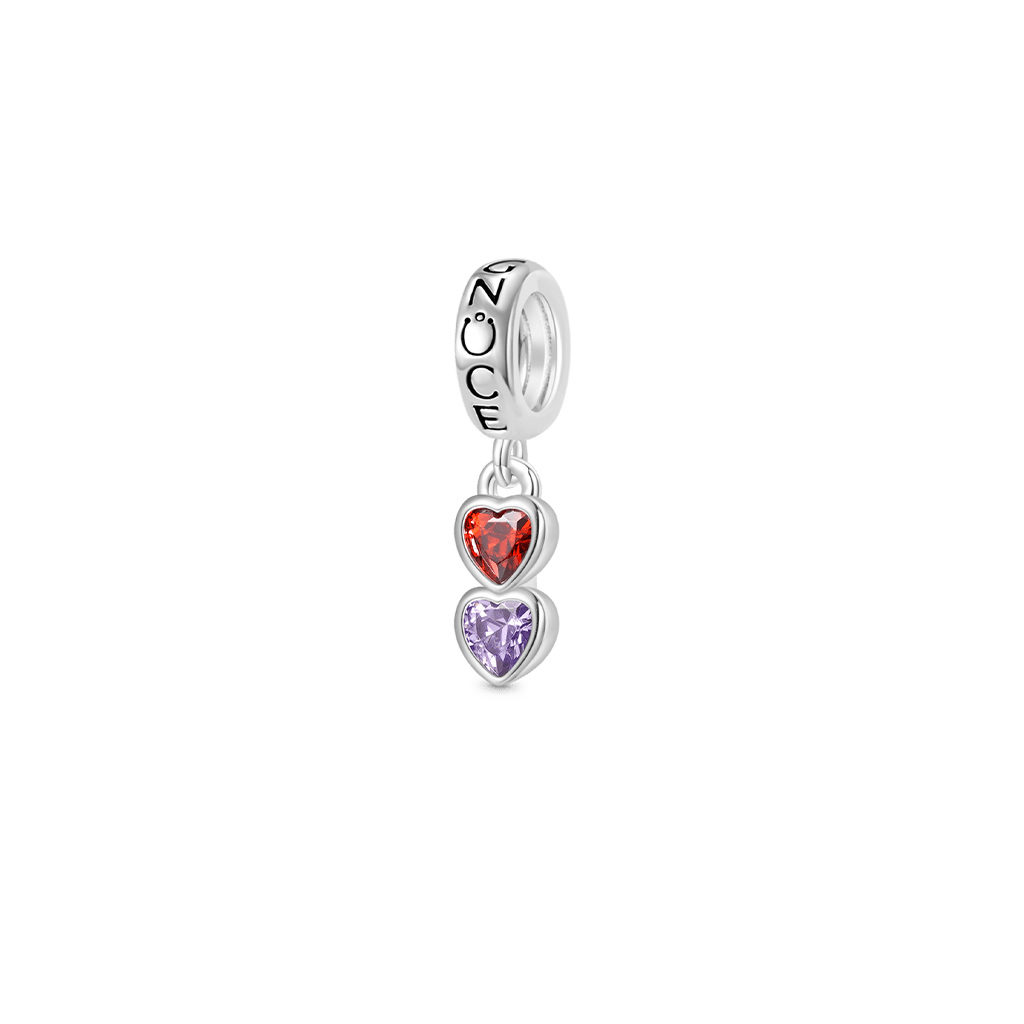 Gnoce Personalized Heart Birthstone Pendant Dangle Charm_3