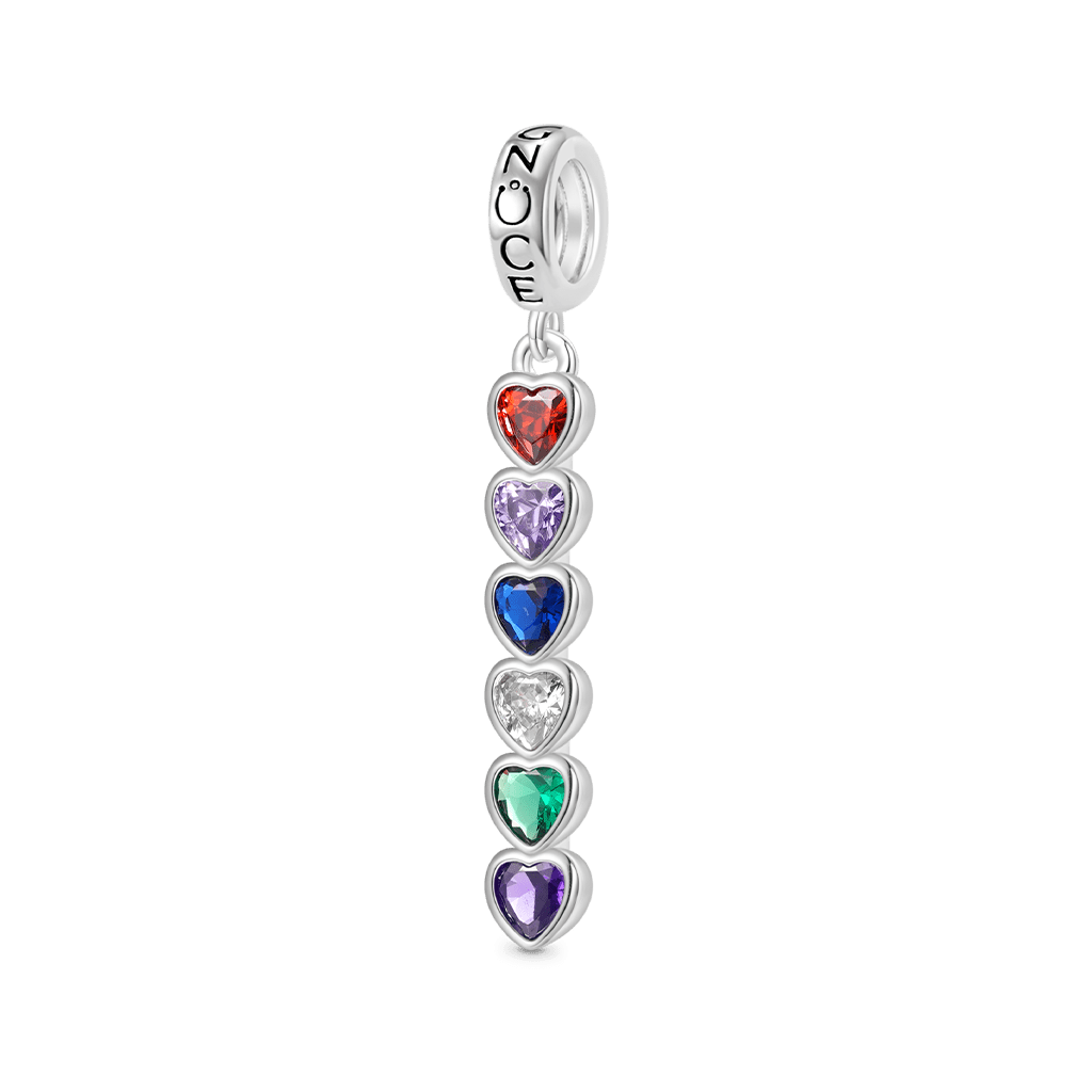 Gnoce Personalized Heart Birthstone Pendant Dangle Charm_1