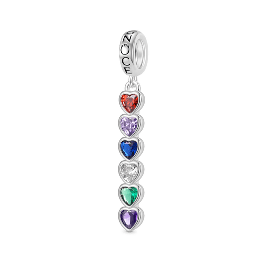 Gnoce Personalized Heart Birthstone Pendant Dangle Charm_1