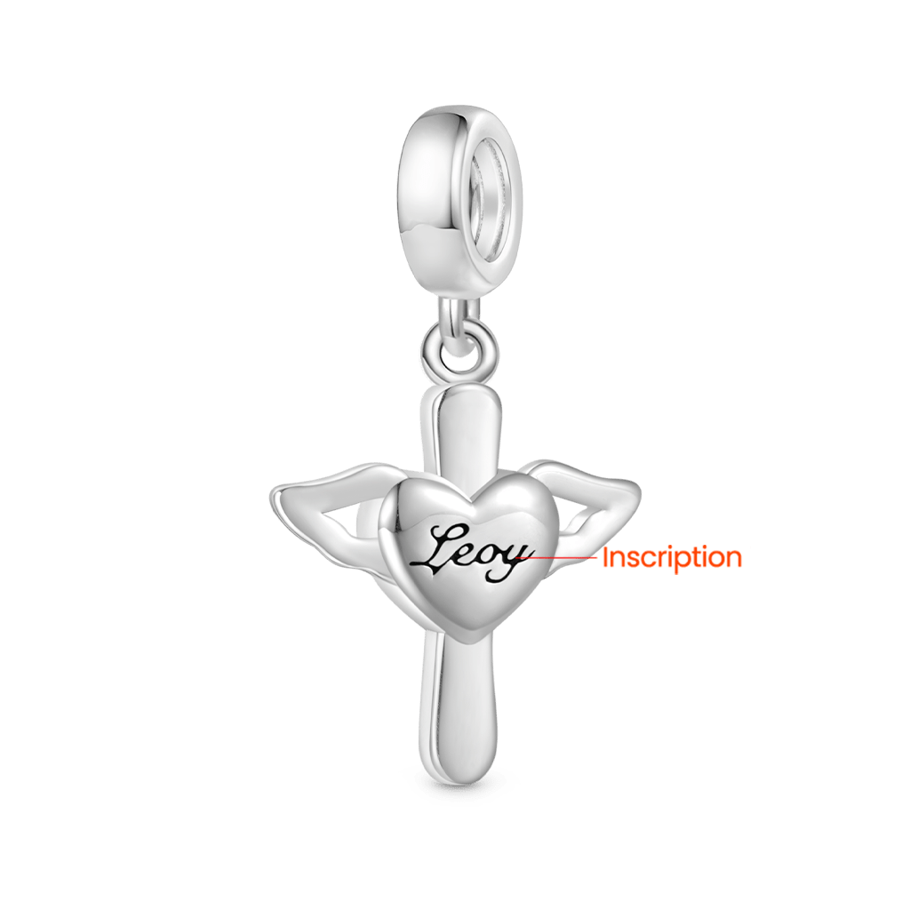 Gnoce Engravable "I AM A CHILD OF GOD" Religious Heart Pendant Dangle Charm_3