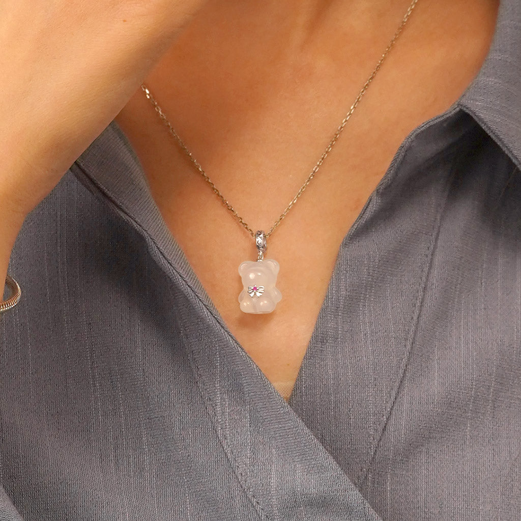 Gnoce Chalcedony Gummy Bear Pendant Dangle Charm_4