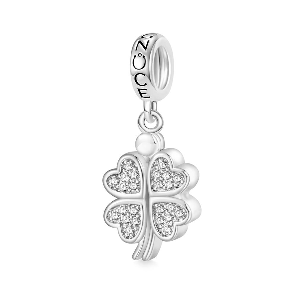 Gnoce Openable Four-leaf Clover Engravable Pendant Dangle Charm_2
