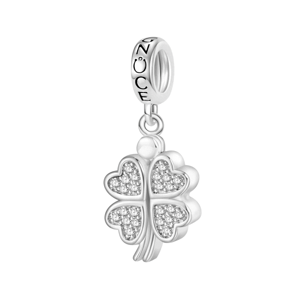 Gnoce Openable Four-leaf Clover Engravable Pendant Dangle Charm_1