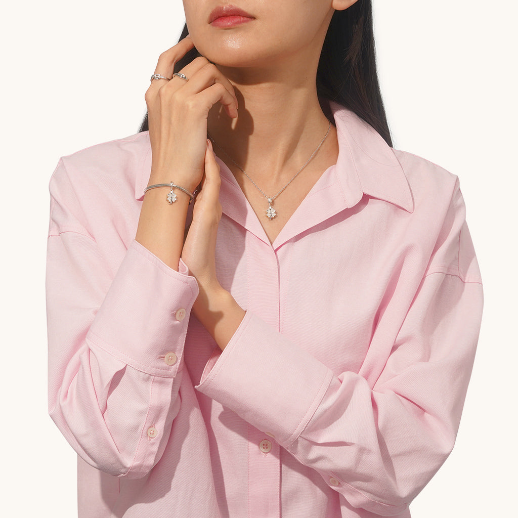 Gnoce Openable Four-leaf Clover Engravable Pendant Dangle Charm_6