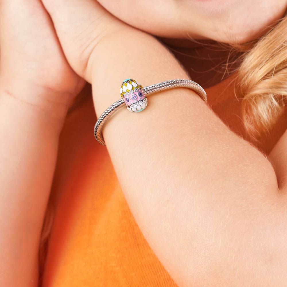 Gnoce "Easter Gift" Multicolor Easter Egg 925 Sterling Silver Charm Bead_4