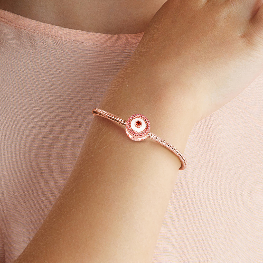 Gnoce "Happy Birthday" Rose Gold Plated 925 Sterling Silver Birthday Cake Locket Photo Charm Bead_3