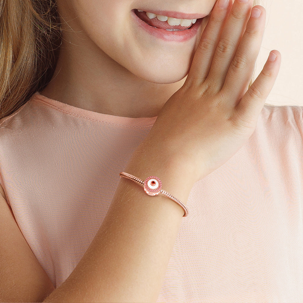 Gnoce "Happy Birthday" Rose Gold Plated 925 Sterling Silver Birthday Cake Locket Photo Charm Bead_2