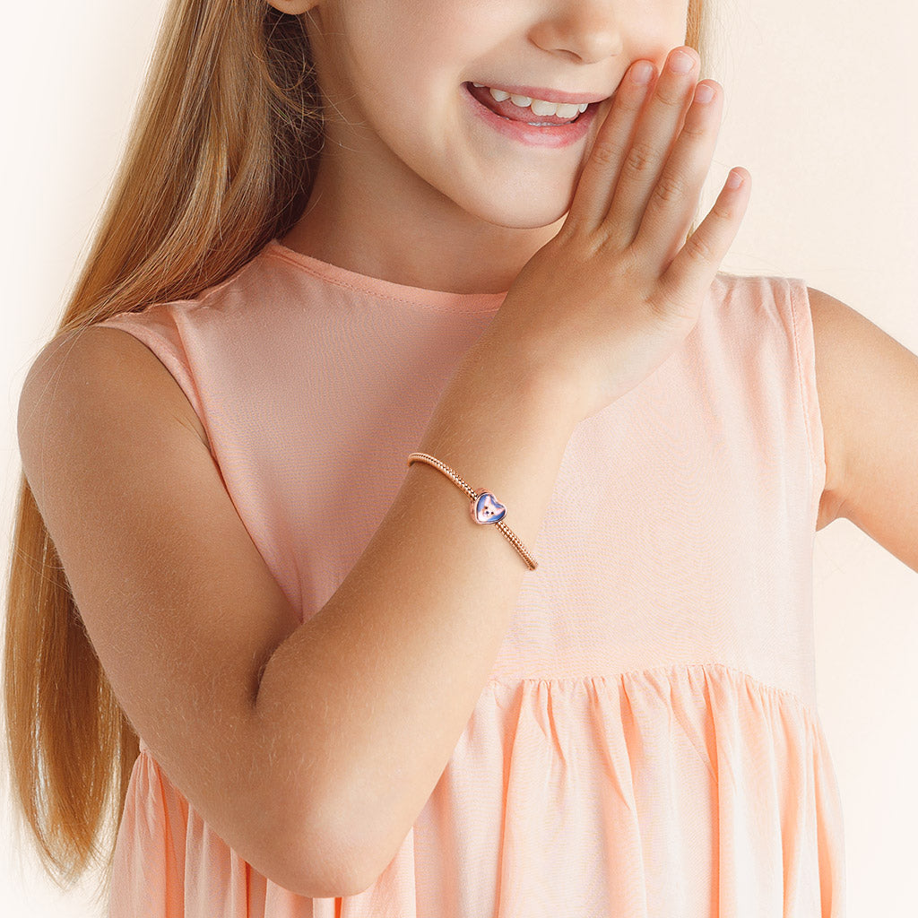 Gnoce " Paw Print and Bone of My Dog "High Polished Sterling Silver Plated with Rose Gold Cut Pug Dog Paw Print Hollow Hearts Photo Charms_2