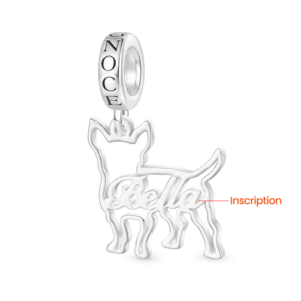 Gnoce Engravable Chihuahua Pendant Dangle Charm_3