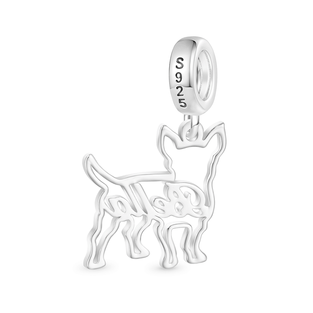 Gnoce Engravable Chihuahua Pendant Dangle Charm_2