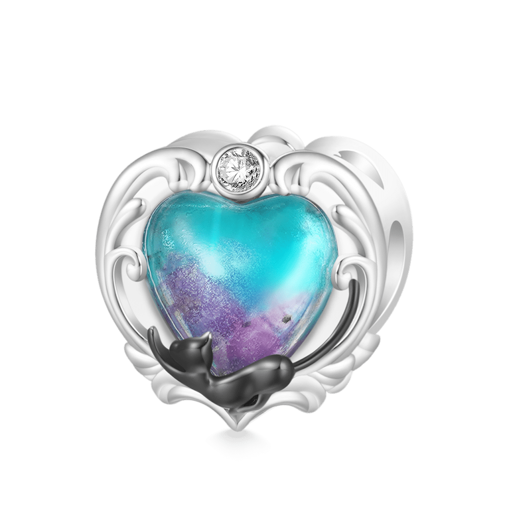 Gnoce Glow-in-the-Dark Black Cat Heart Charm_2