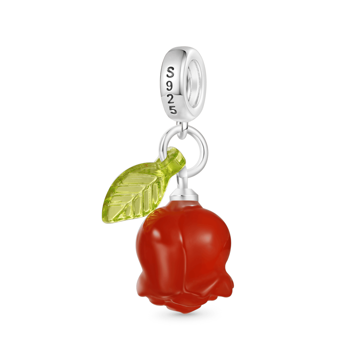 Gnoce Chalcedony Red Rose Pendant Dangle Charm_2