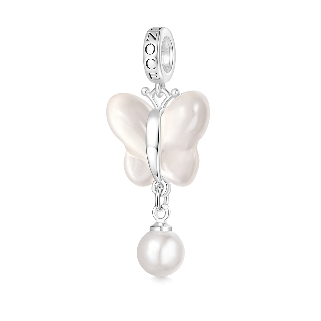 Gnoce Chalcedony Butterfly Pearl Pendant Dangle Charm_1