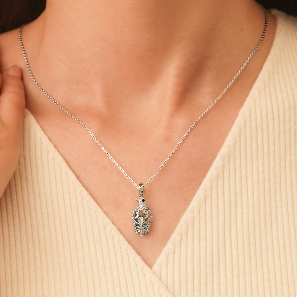 Gnoce Splendor Solis Three-headed Eagle Pendant Dangle Charm_5