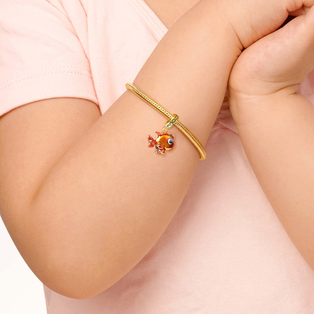 Goldfish Pendant Dangle Charm Sterling Silver 18k Gold Plated_5