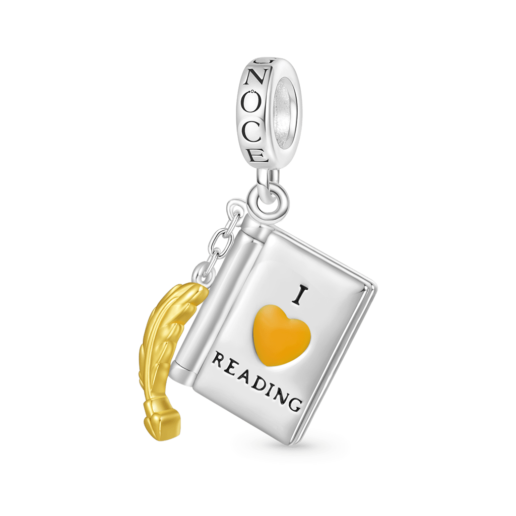 Gnoce “I lOVE READING" Openable Book Pendant Dangle Charm_2