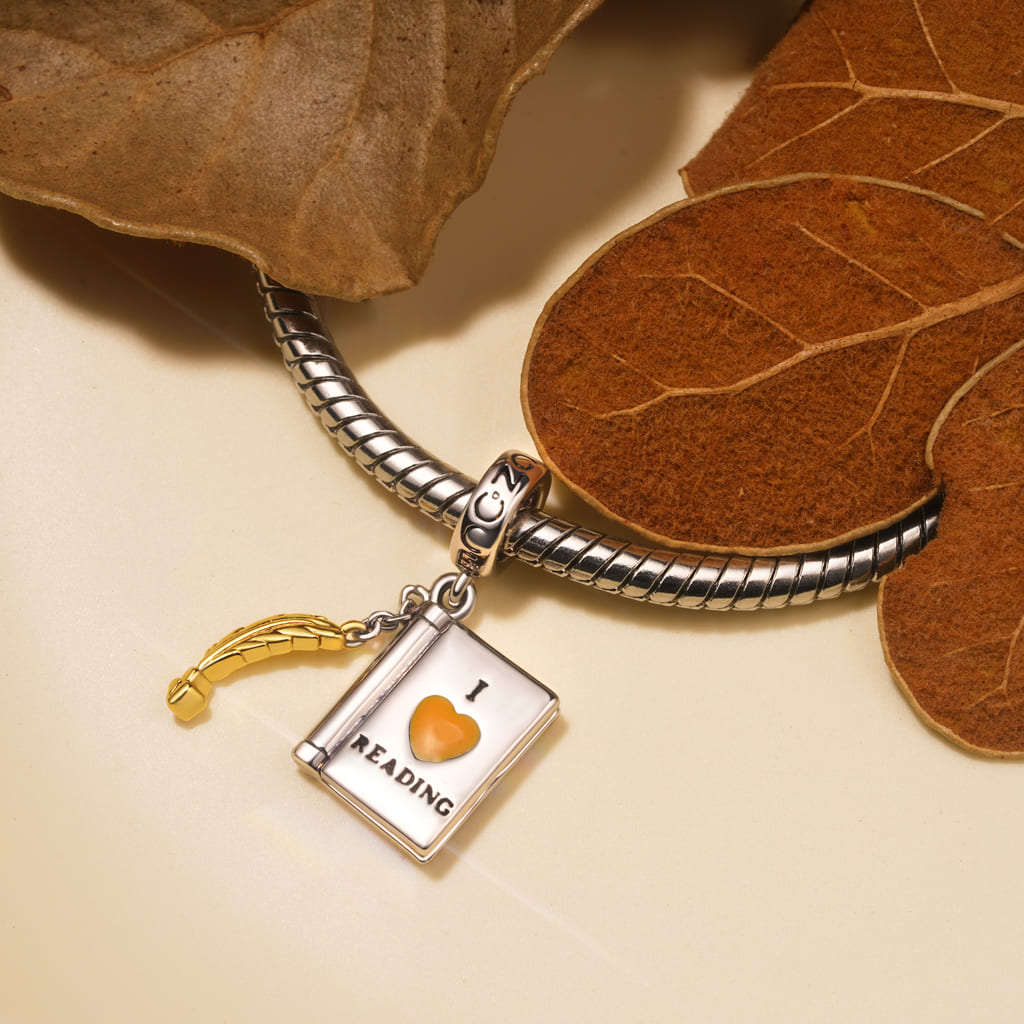 Gnoce “I lOVE READING" Openable Book Pendant Dangle Charm_5