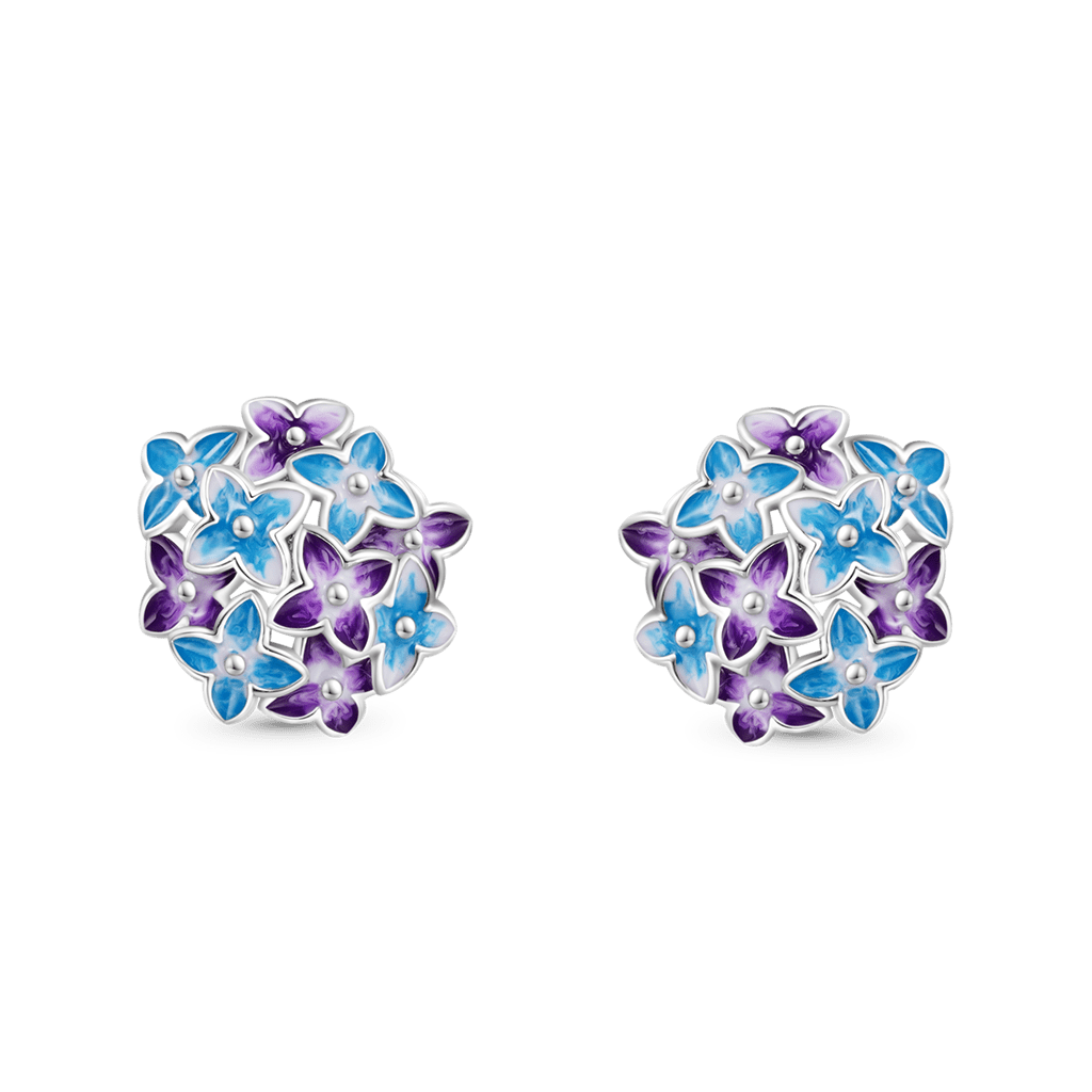 Gnoce Birthday Flower Series Hydrangea Stud Earrings_1