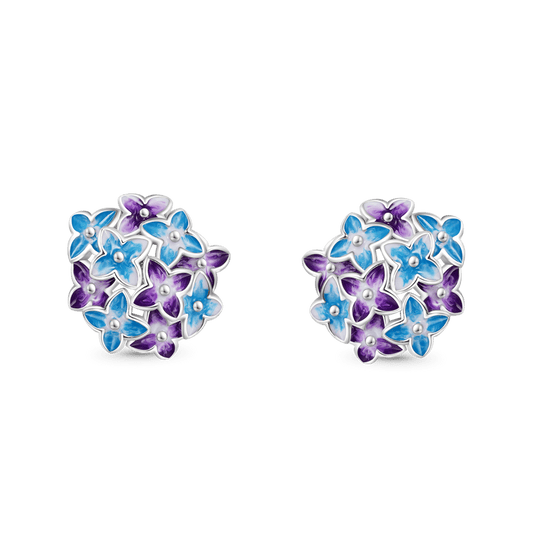 Gnoce Birthday Flower Series Hydrangea Stud Earrings_1