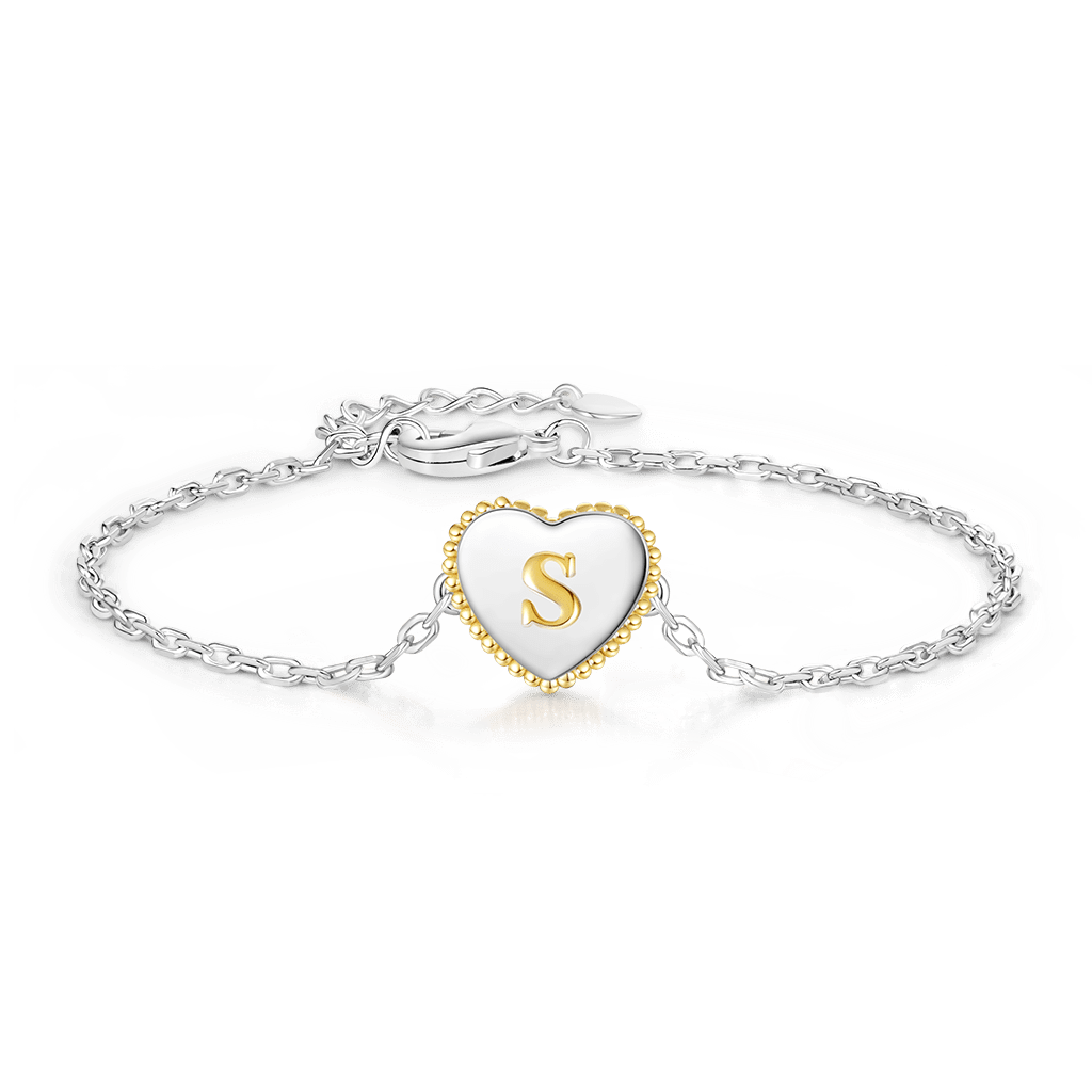 Gnoce Personalized Initial Letter Heart Adjustable Bracelet_1