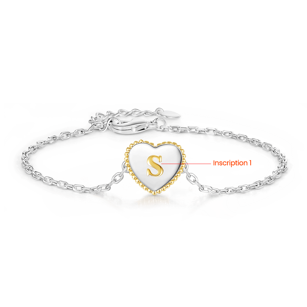 Gnoce Personalized Initial Letter Heart Adjustable Bracelet_2
