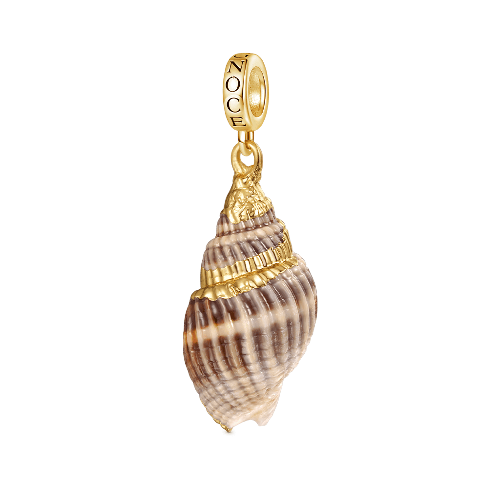 Gnoce 18k Gold Plated Natural Ocean Shell Pendant Dangle Charm_1
