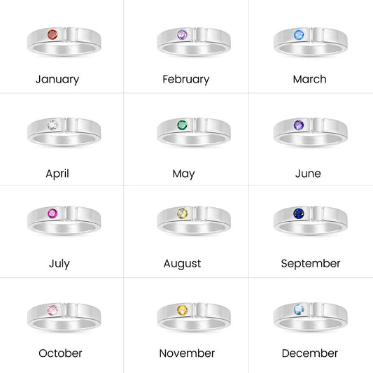 Gnoce Single Birthstone Band Ring_6