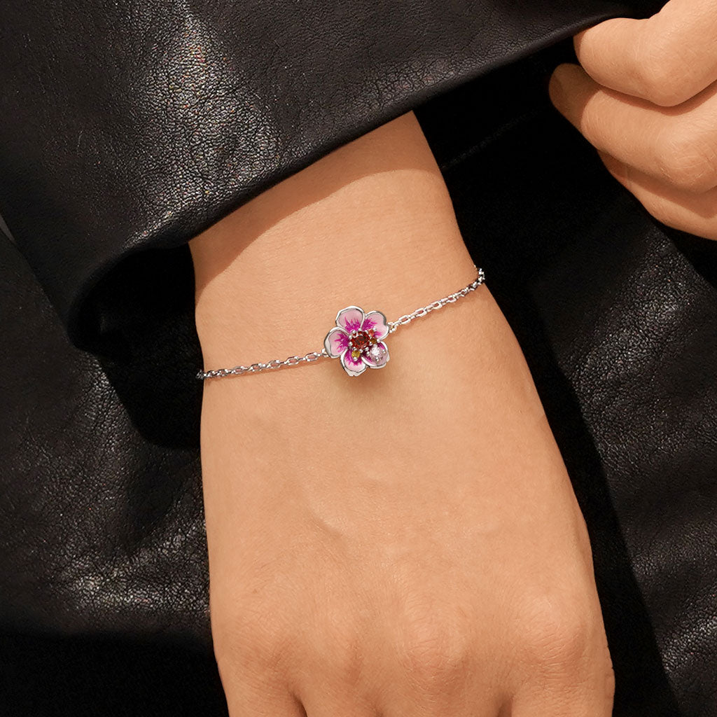 Gnoce Adjustable Pink Sakura Bracelet_4