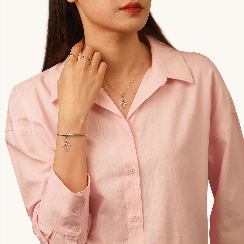 Gnoce Gradient Rose Pendant Dangle Charm_4