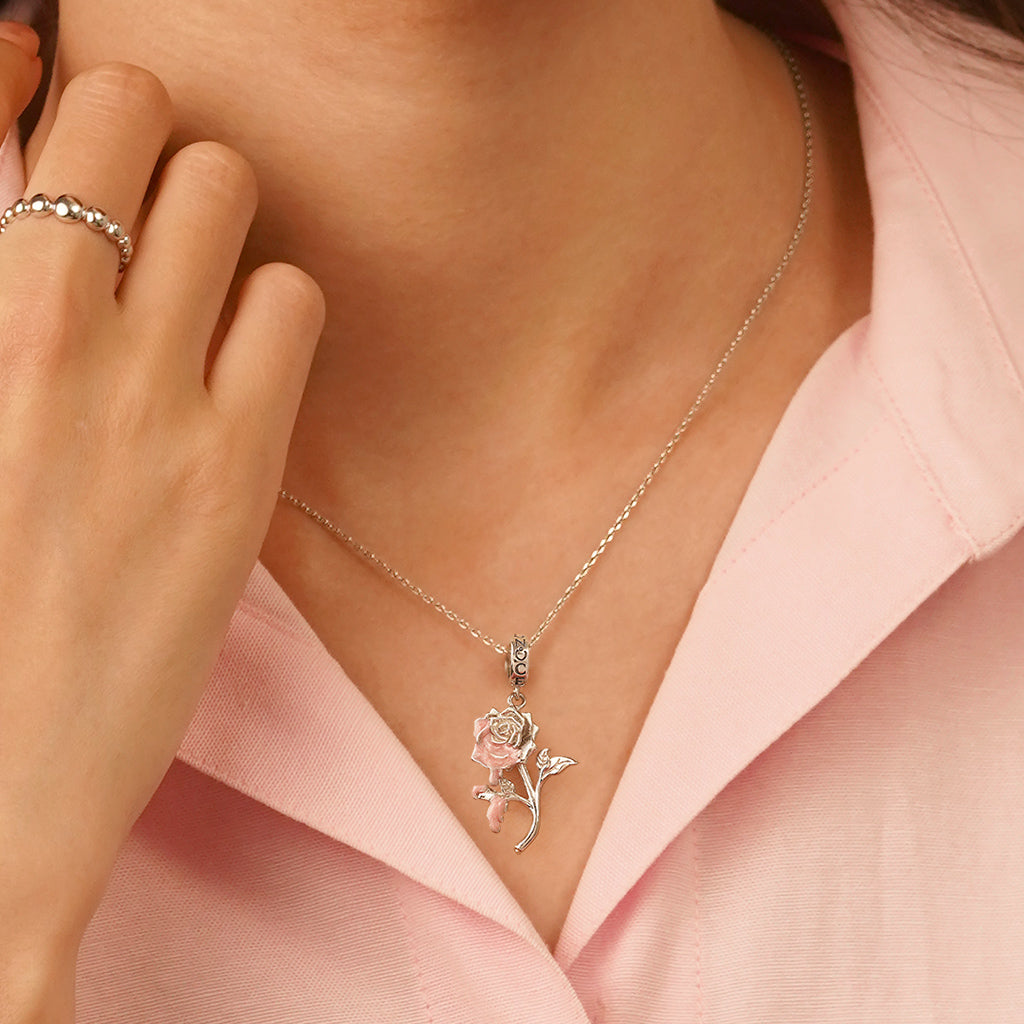 Gnoce Gradient Rose Pendant Dangle Charm_5