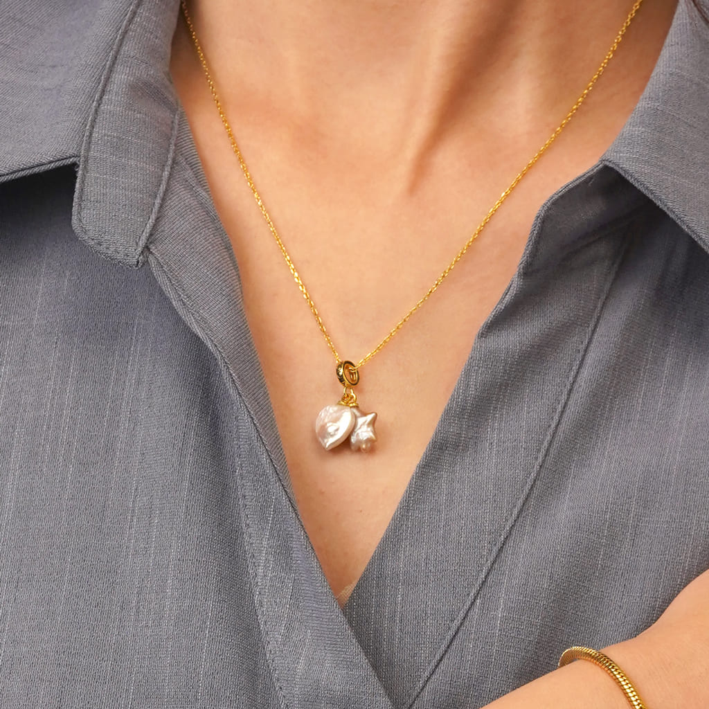Gnoce Ocean Love Star Pearl Pendant Dangle Charm_5