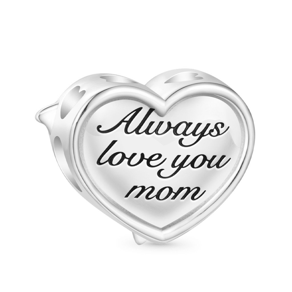 Gnoce "Always love you mom" Dolphin Heart Charm_2